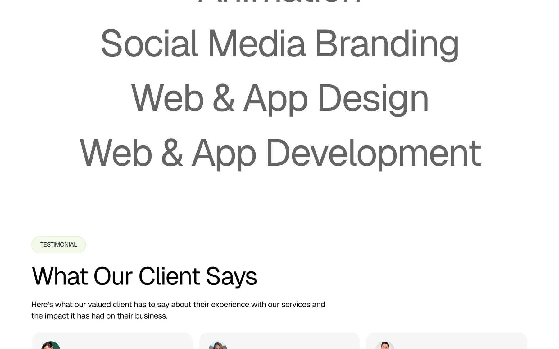Agency website, screen 5