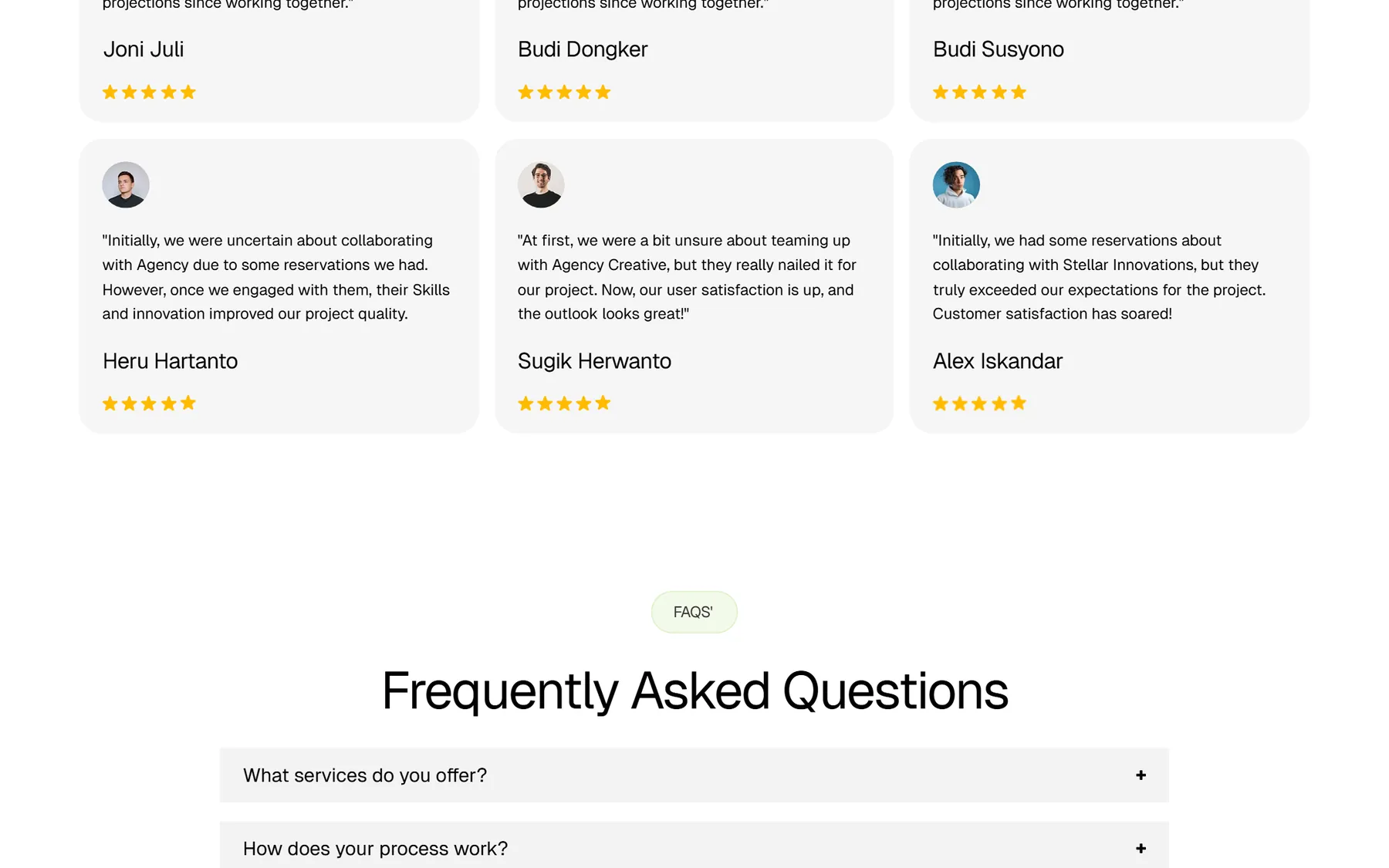 Agency website, screen 6