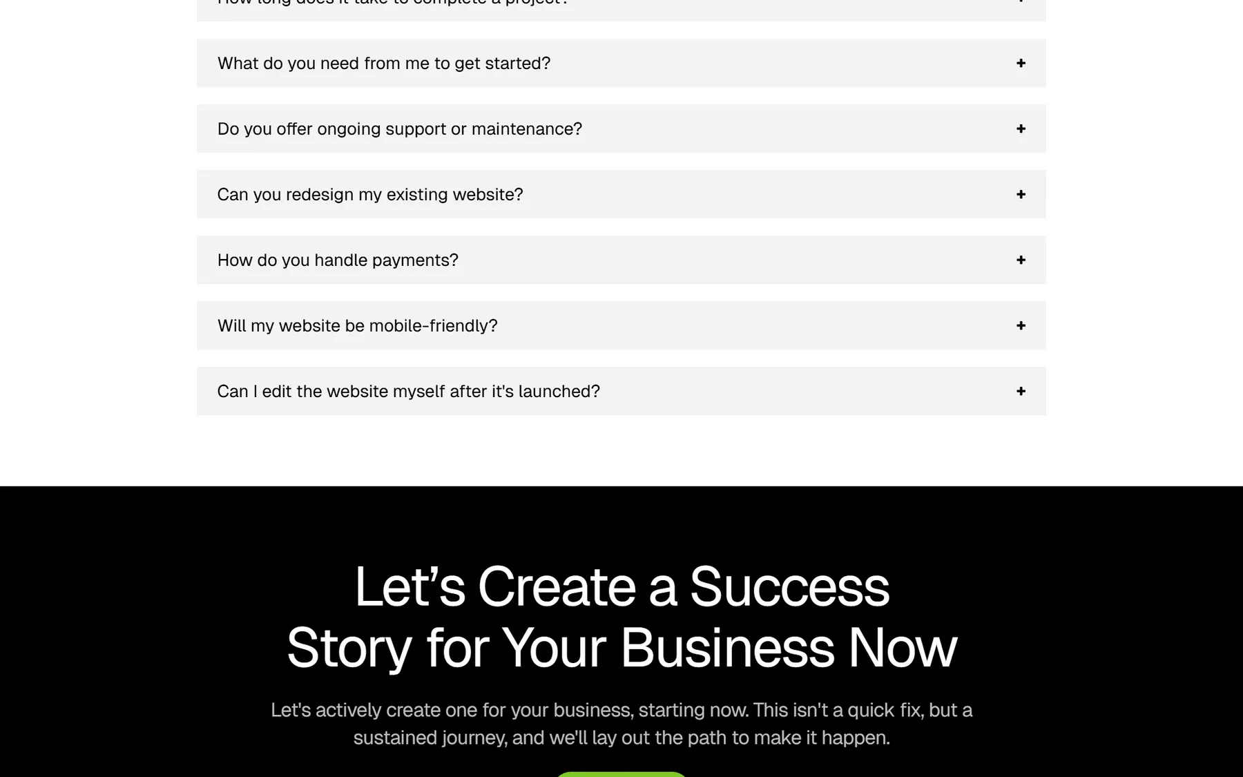 Agency website, screen 7