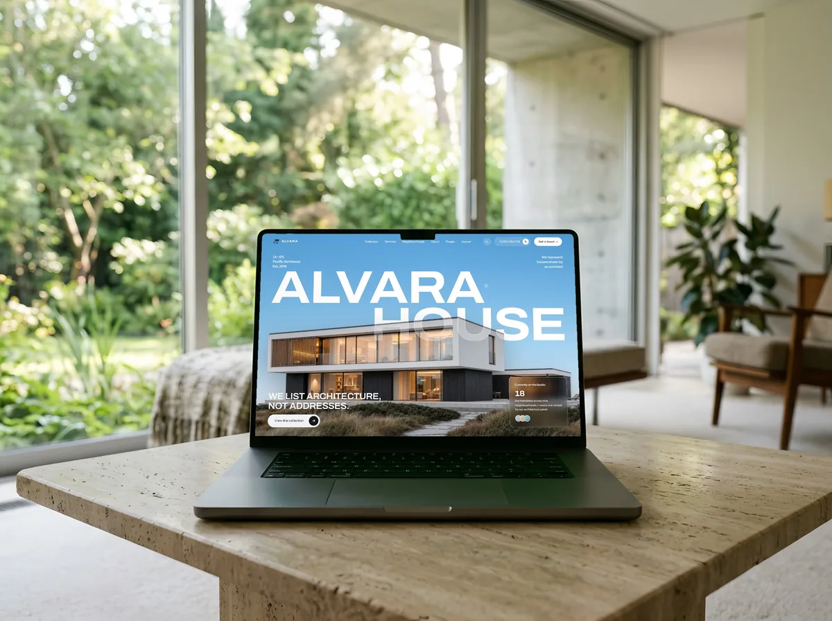 Alvara House website on a device