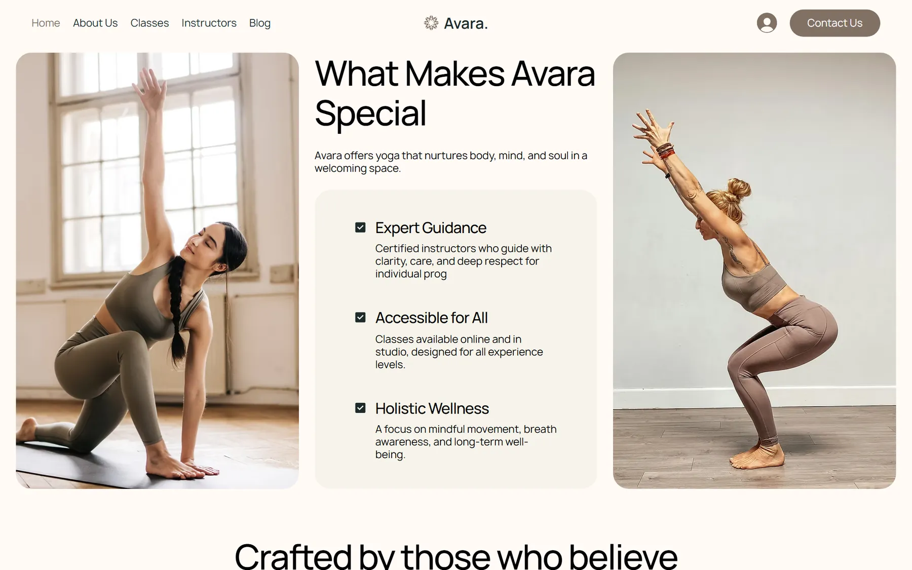 Avara, another section on desktop