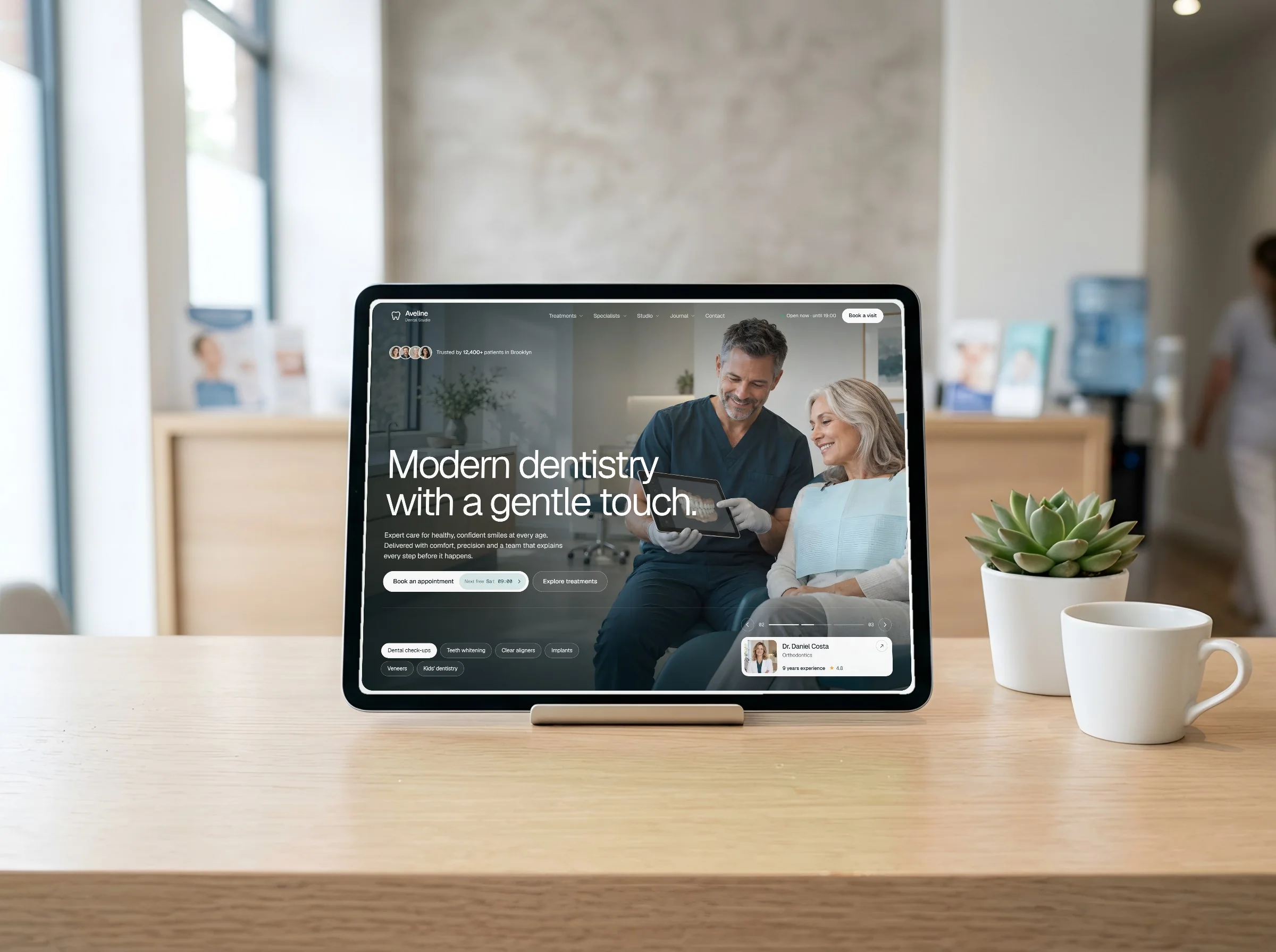 Aveline Dental website on a device