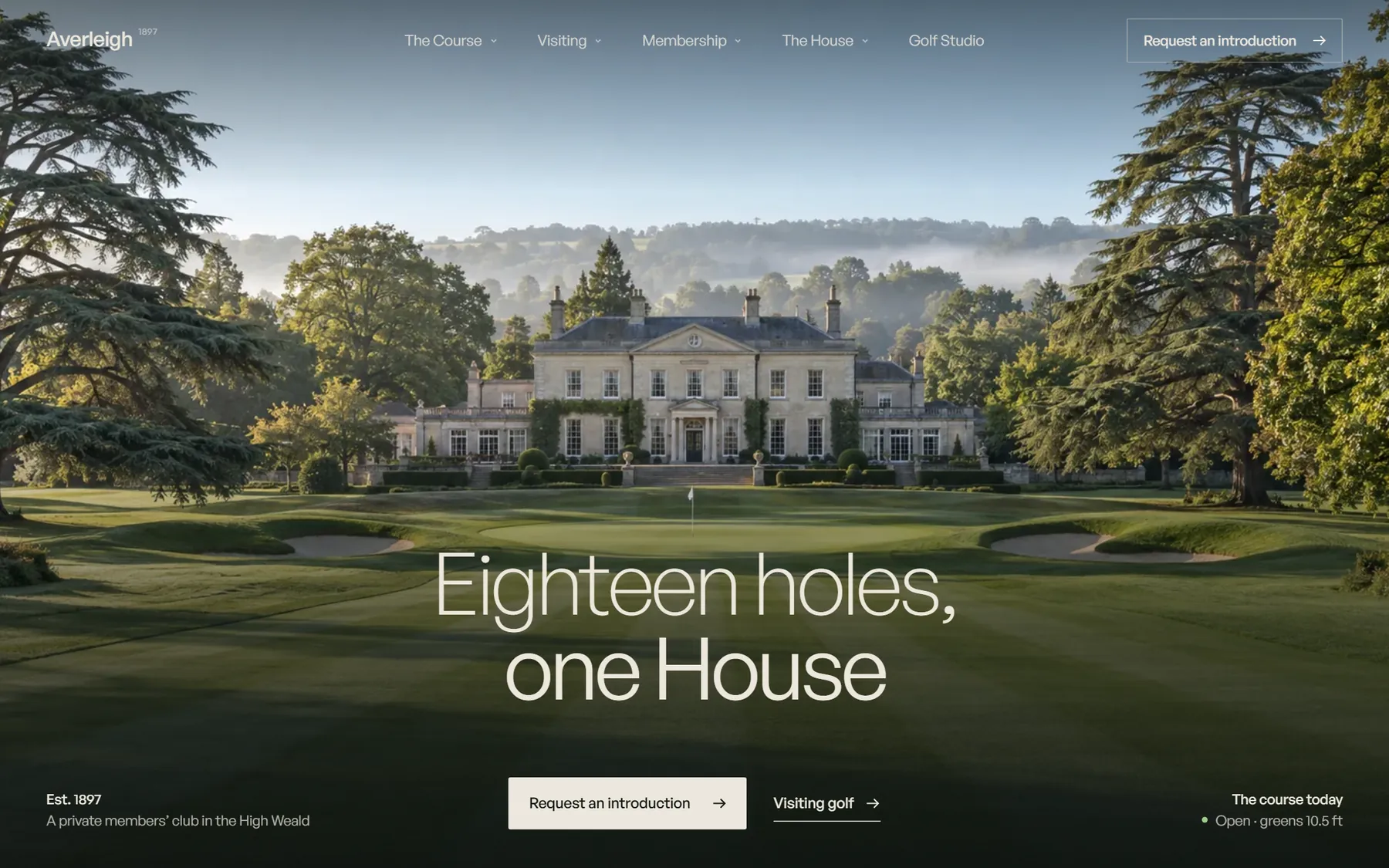 Averleigh homepage on desktop