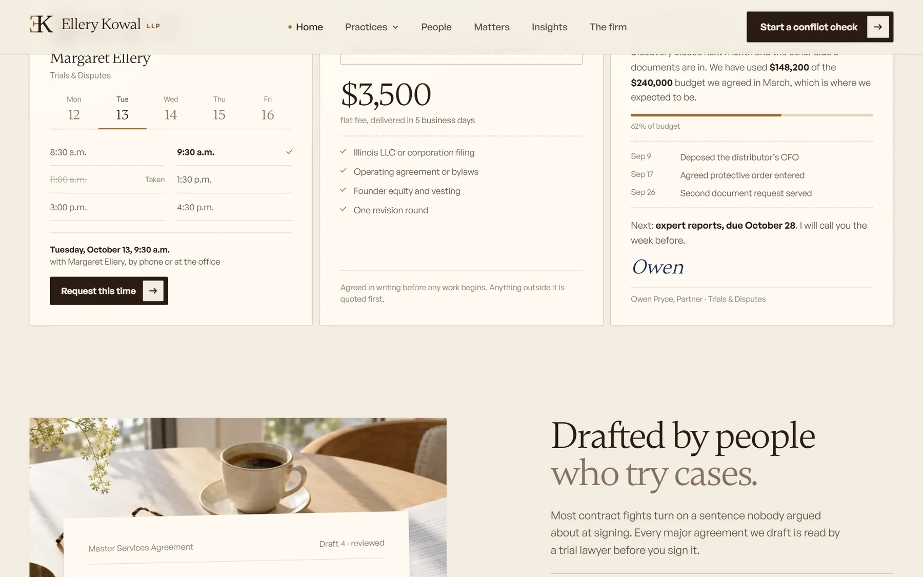 Ellery Kowal website, screen 4