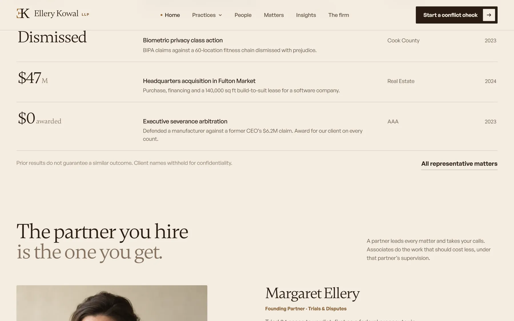 Ellery Kowal website, screen 6
