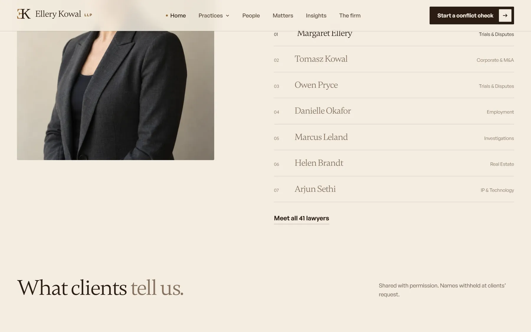 Ellery Kowal website, screen 7