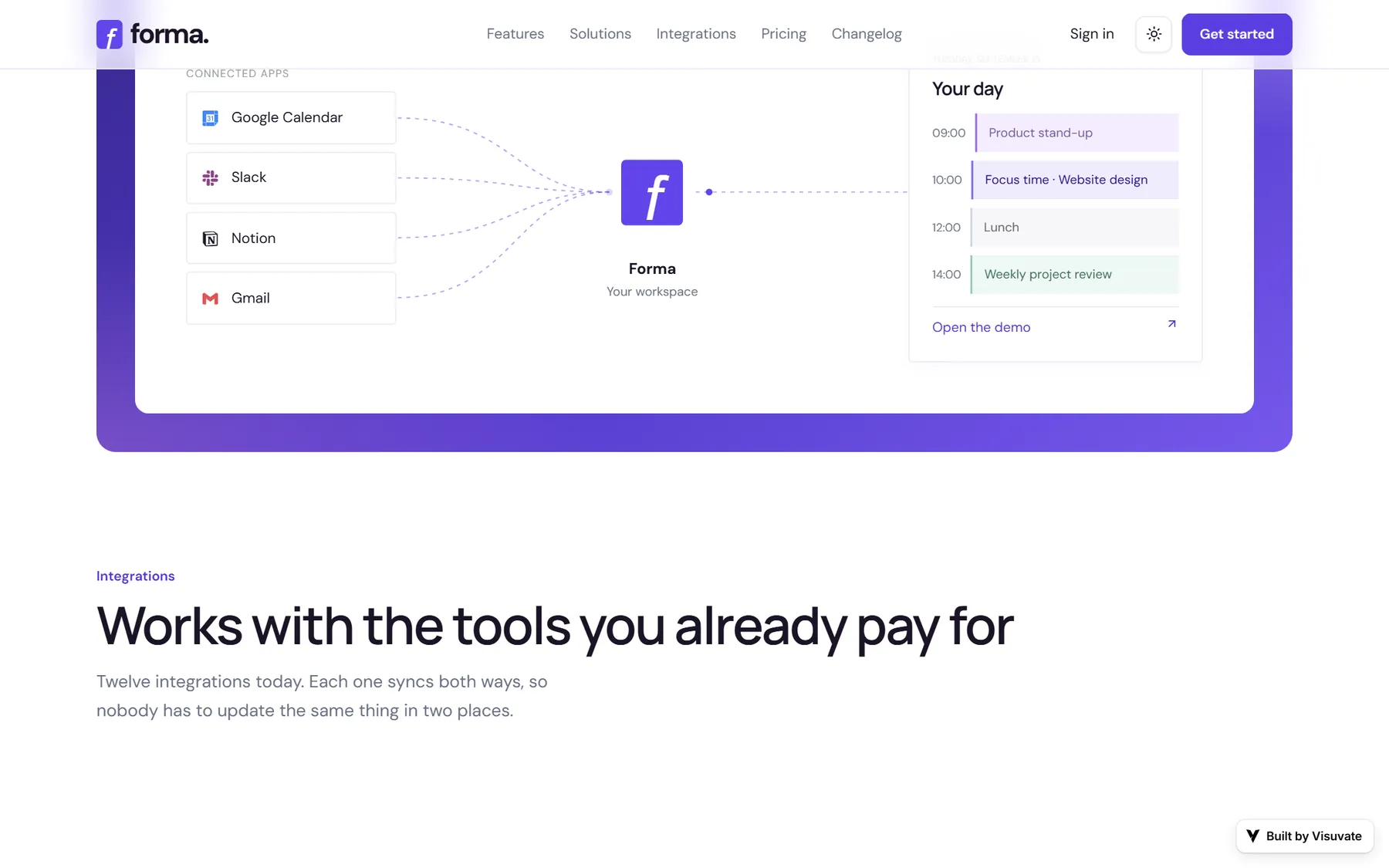 Forma website, screen 4