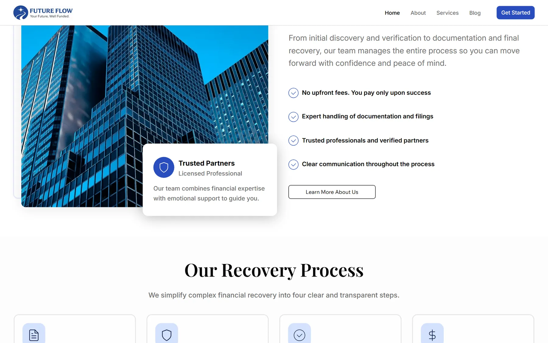 Future Flow, further down the homepage