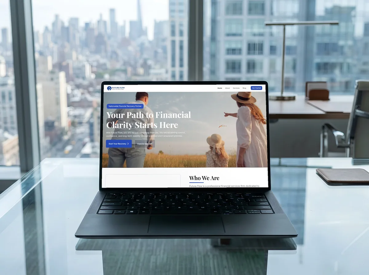 Future Flow website on a device