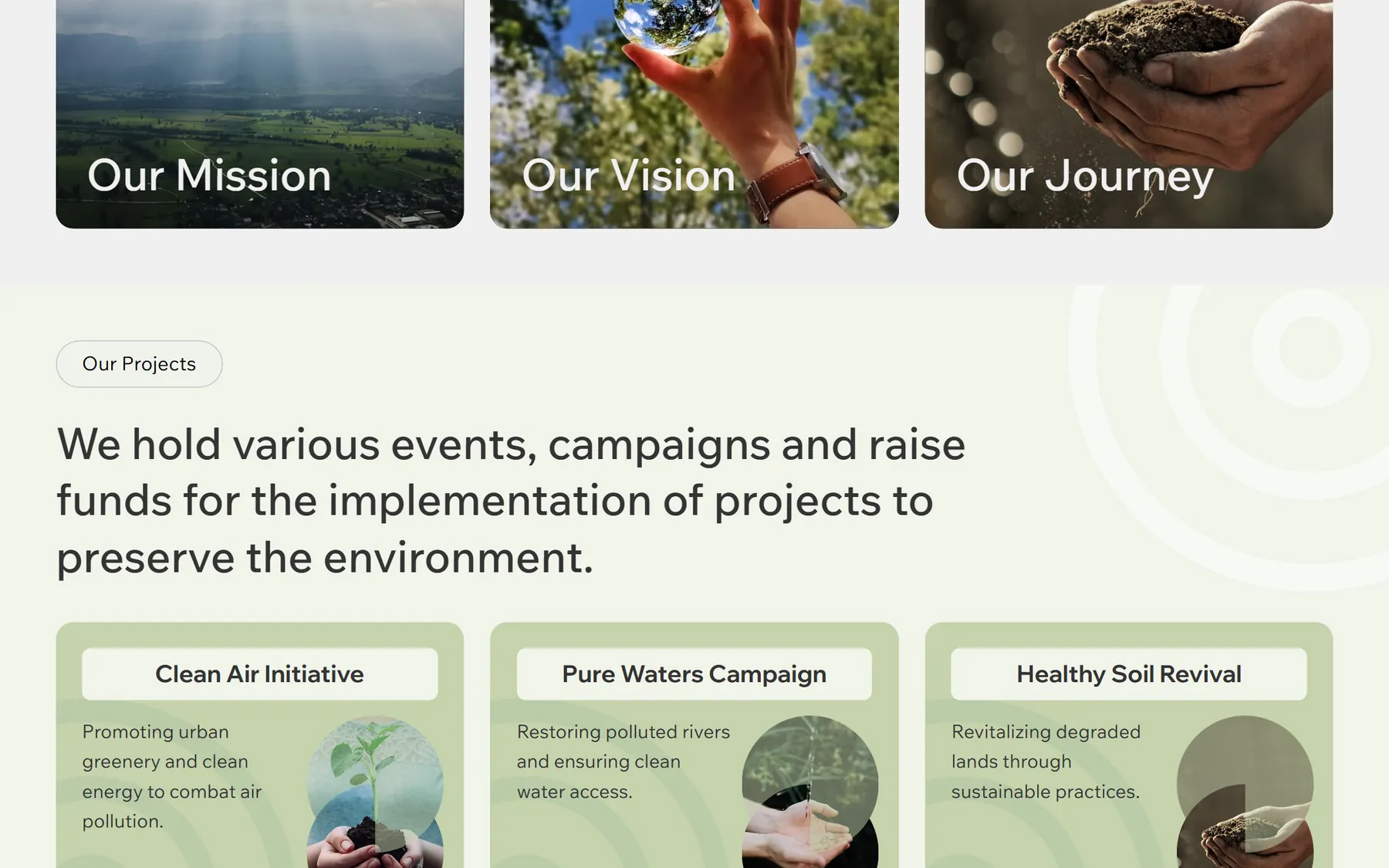 Green Earth, another section on desktop