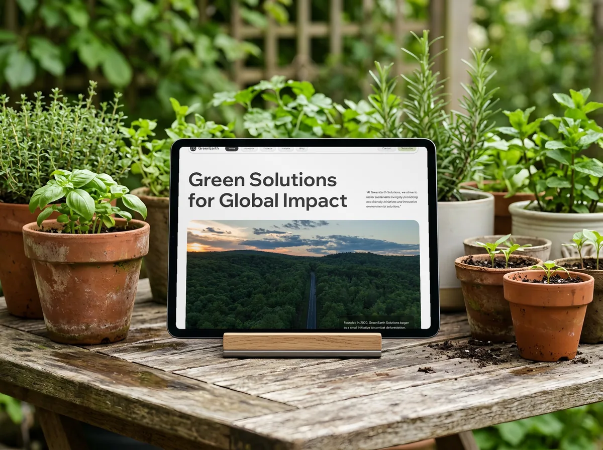 Green Earth website on a device