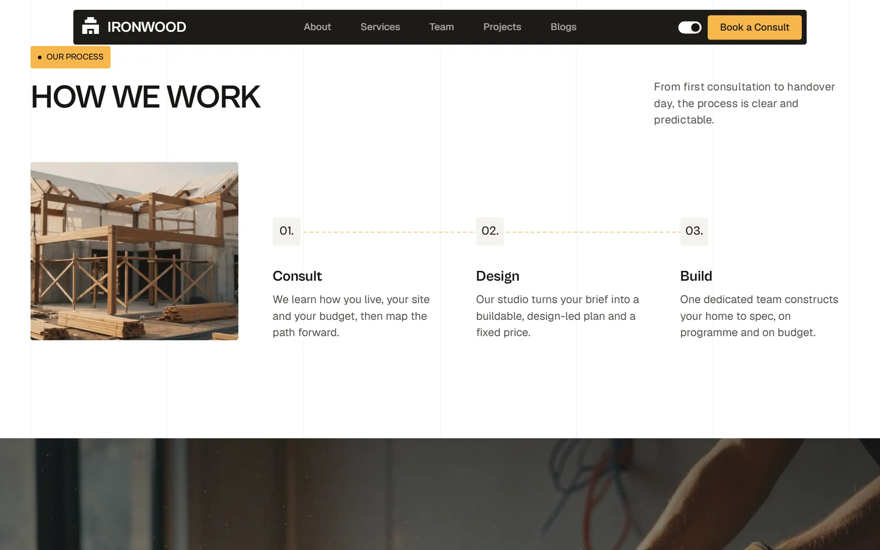Ironwood website, screen 5