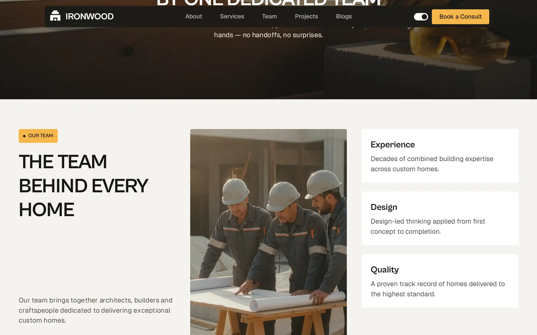 Ironwood website, screen 6