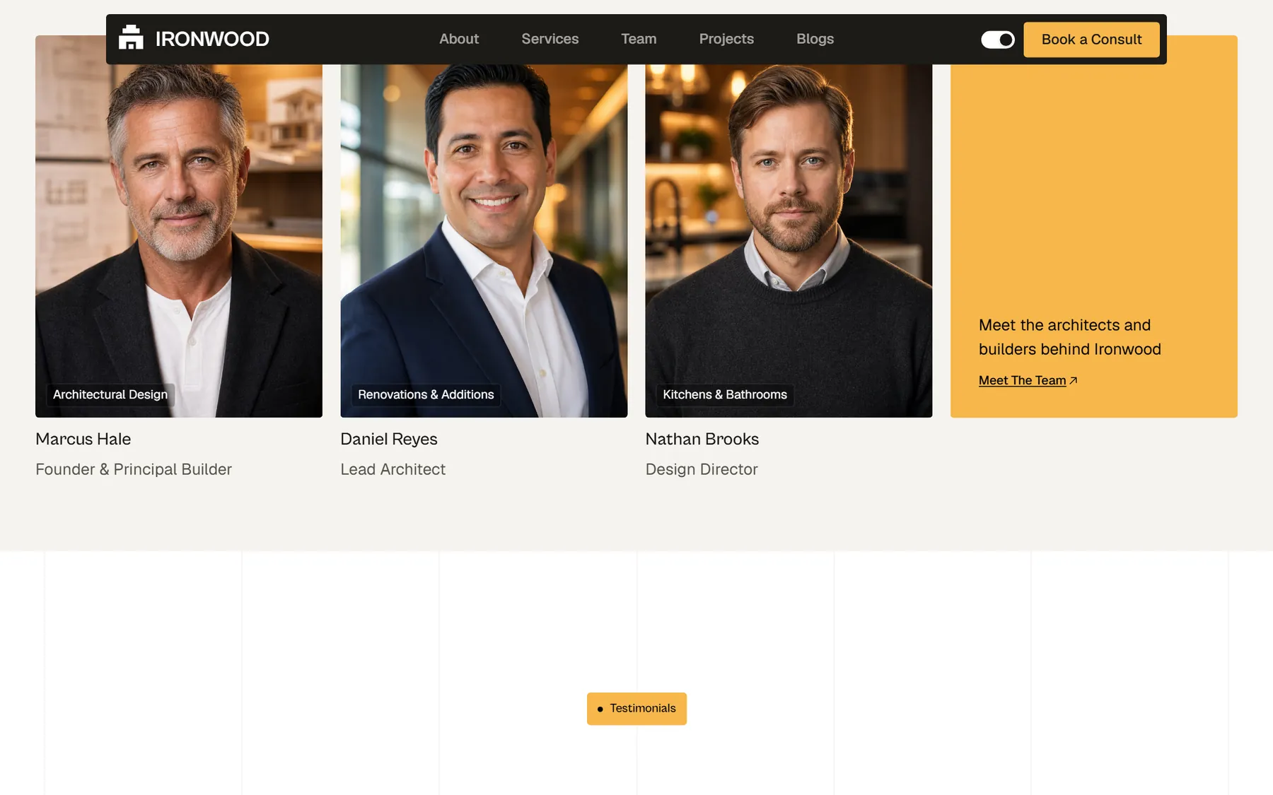 Ironwood website, screen 7