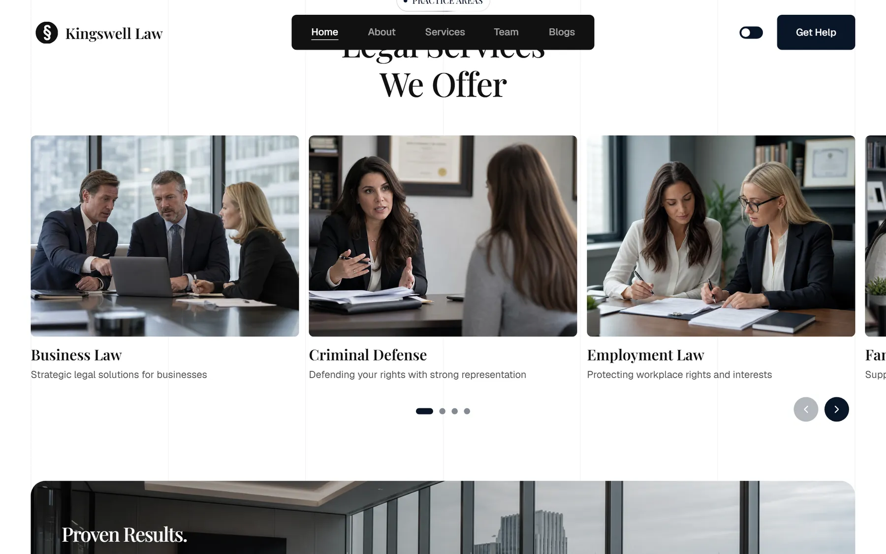 Kingswell Law, another section on desktop