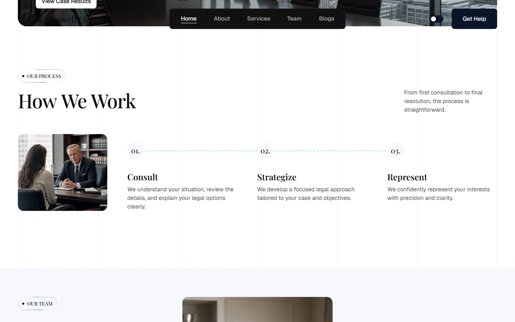 Kingswell Law website, screen 4