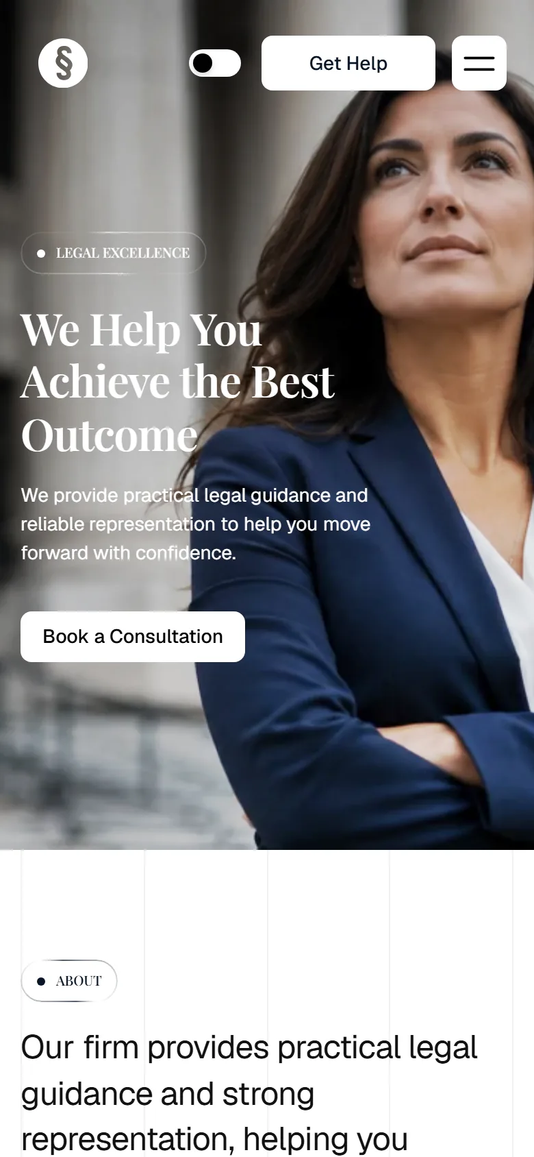 Kingswell Law homepage on a phone