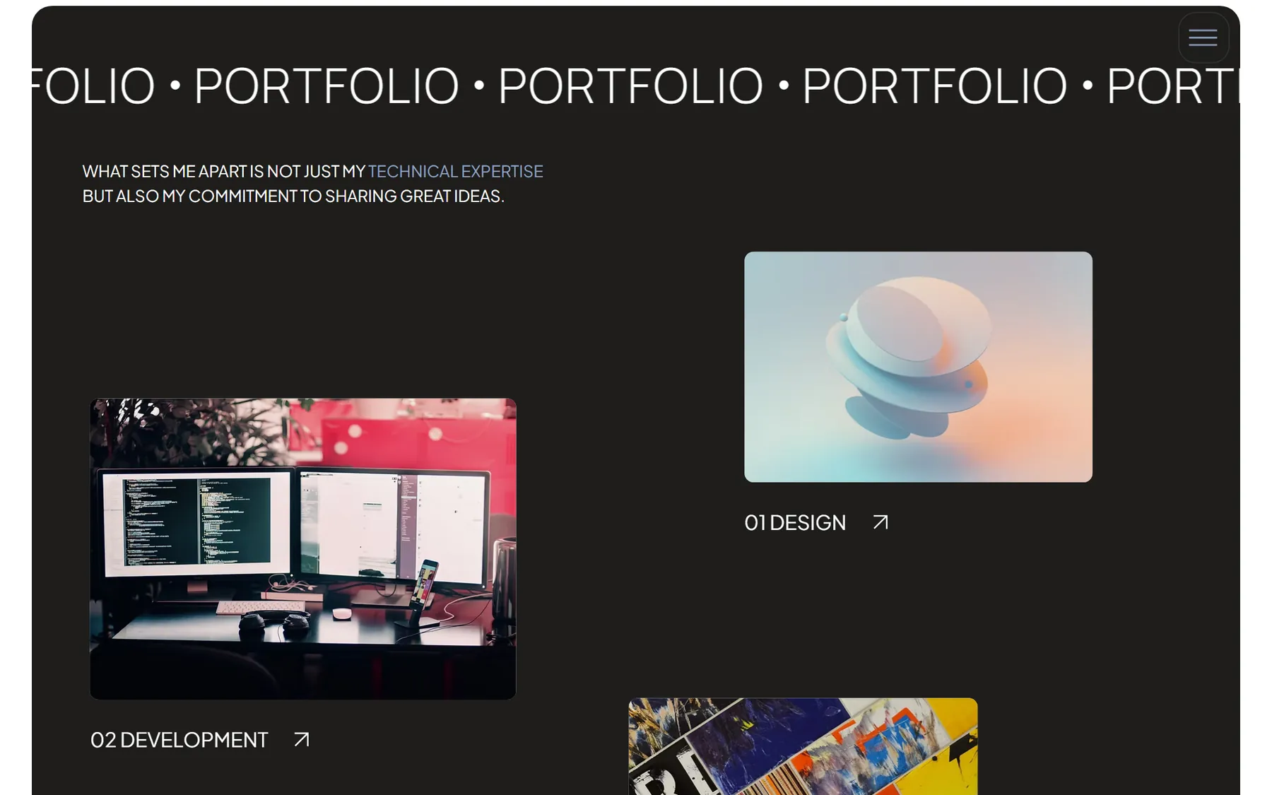 Launchfolio website, screen 4