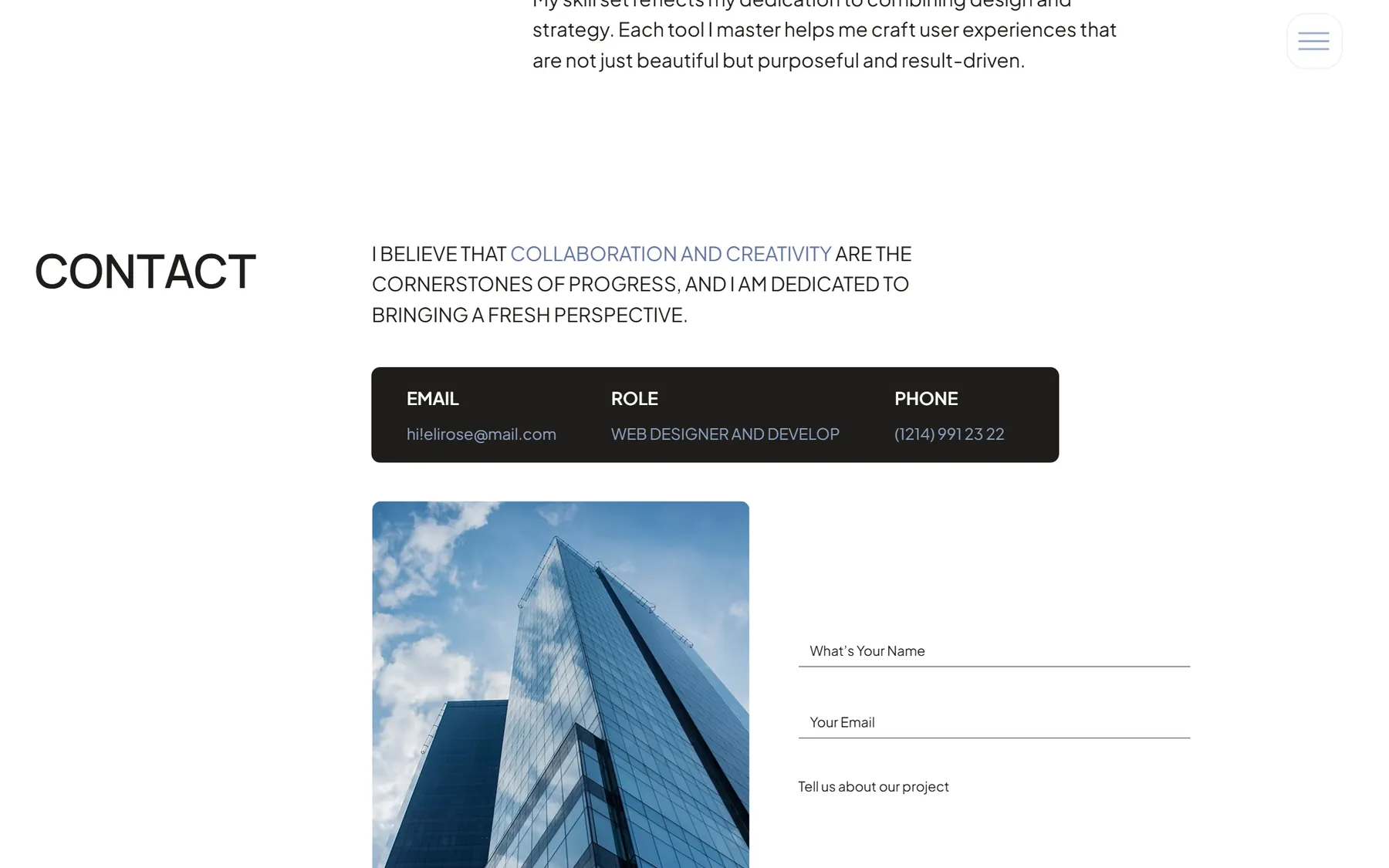 Launchfolio website, screen 6