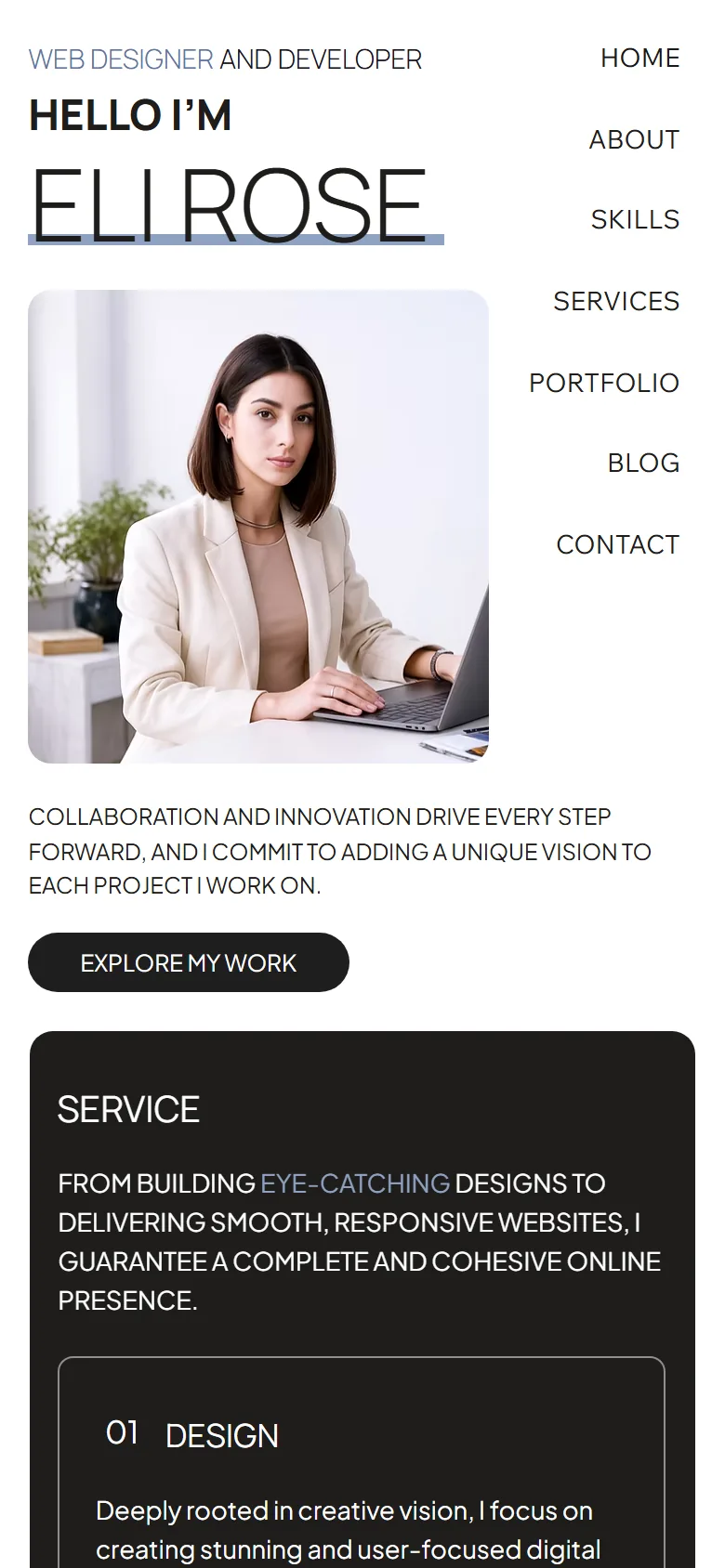 Launchfolio homepage on a phone