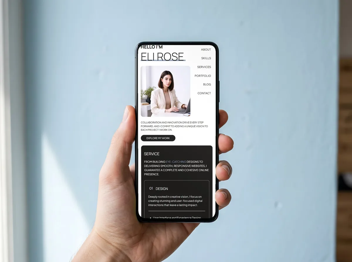 Launchfolio website on a device