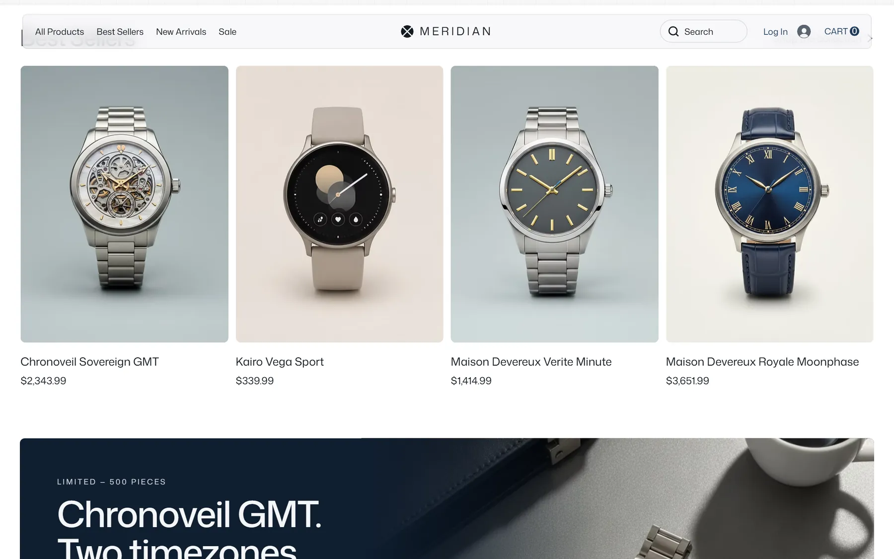 Meridian eCom website, screen 4