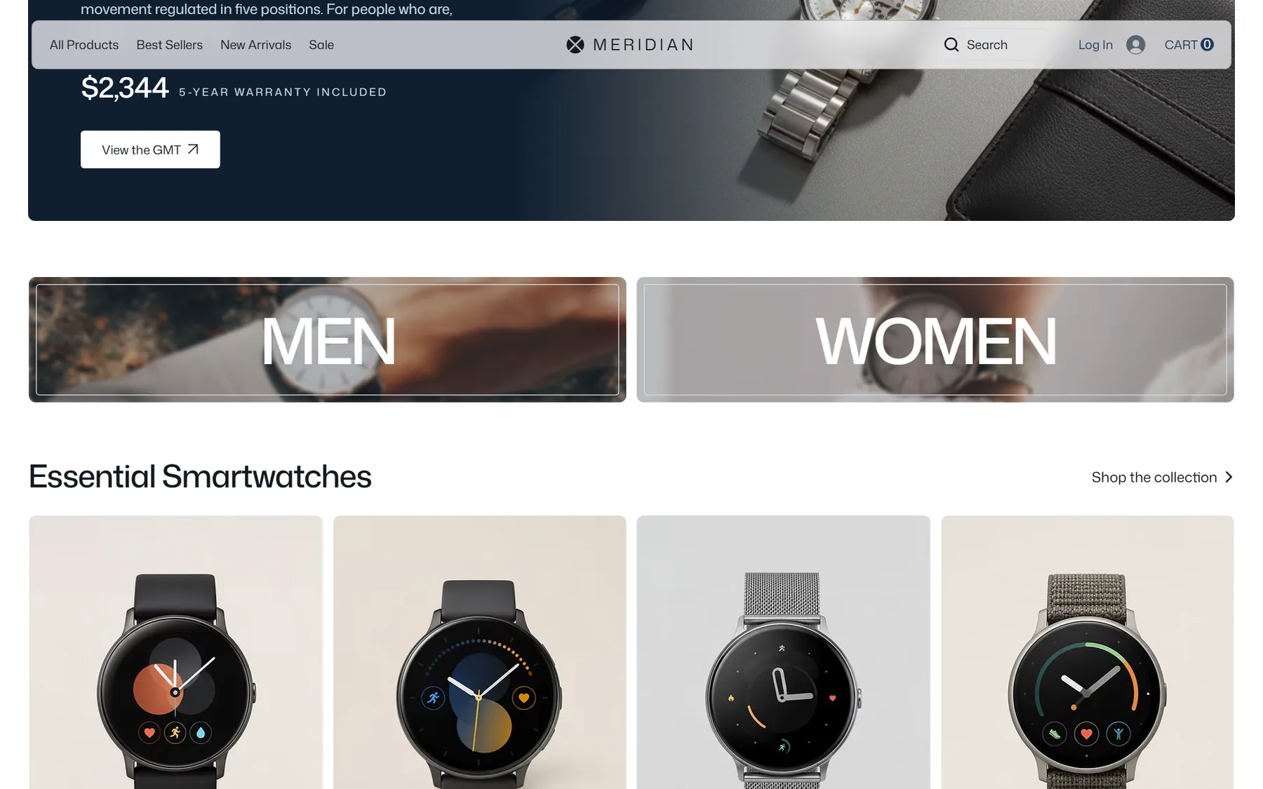 Meridian eCom website, screen 5
