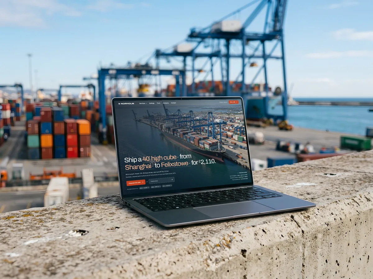Norholm Freight website on a device