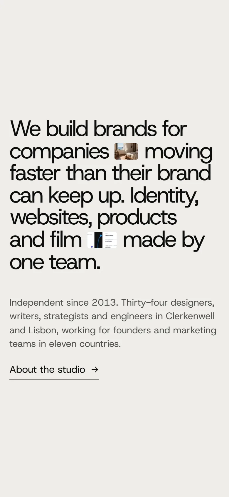 Orvel further down the homepage on a phone