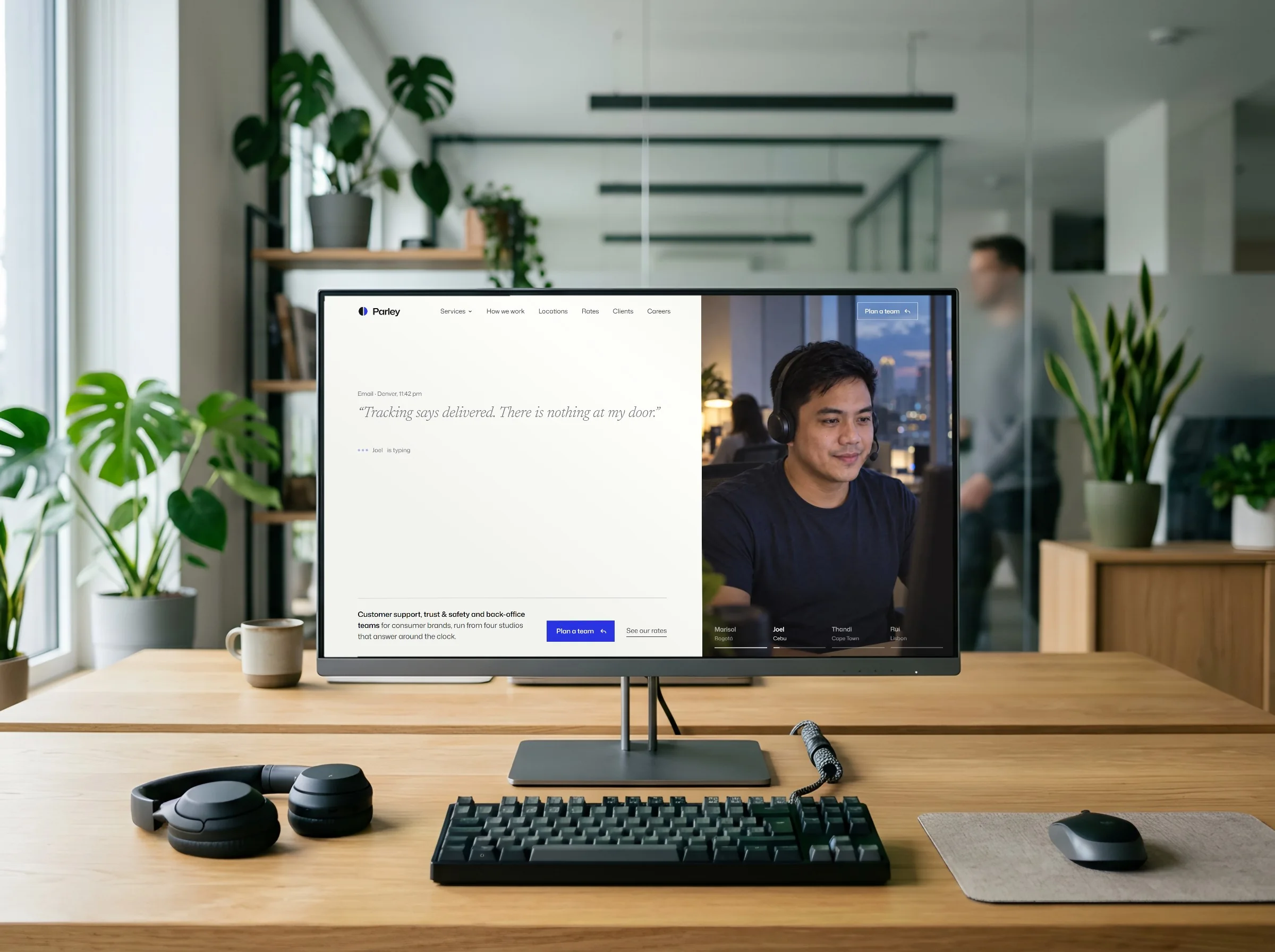 Parley website on a device