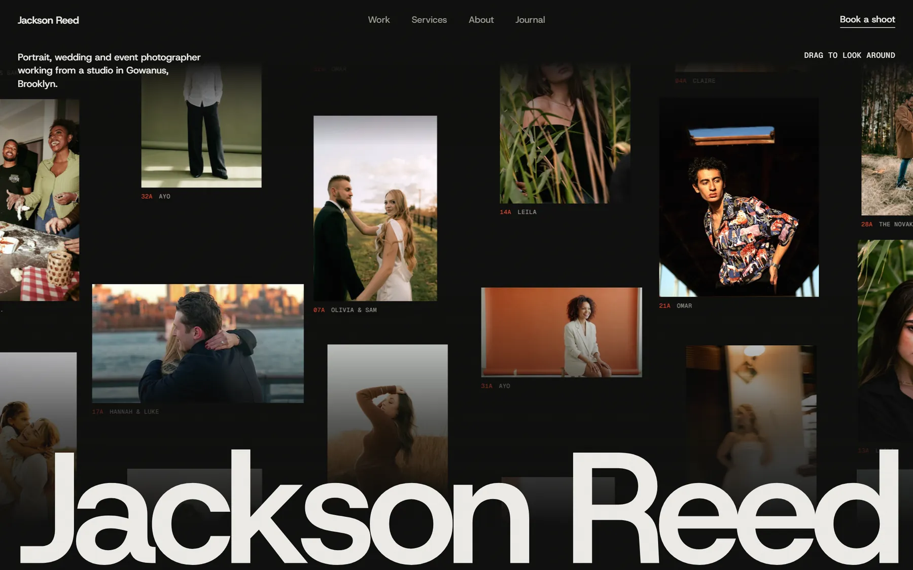 Photofolio homepage on desktop