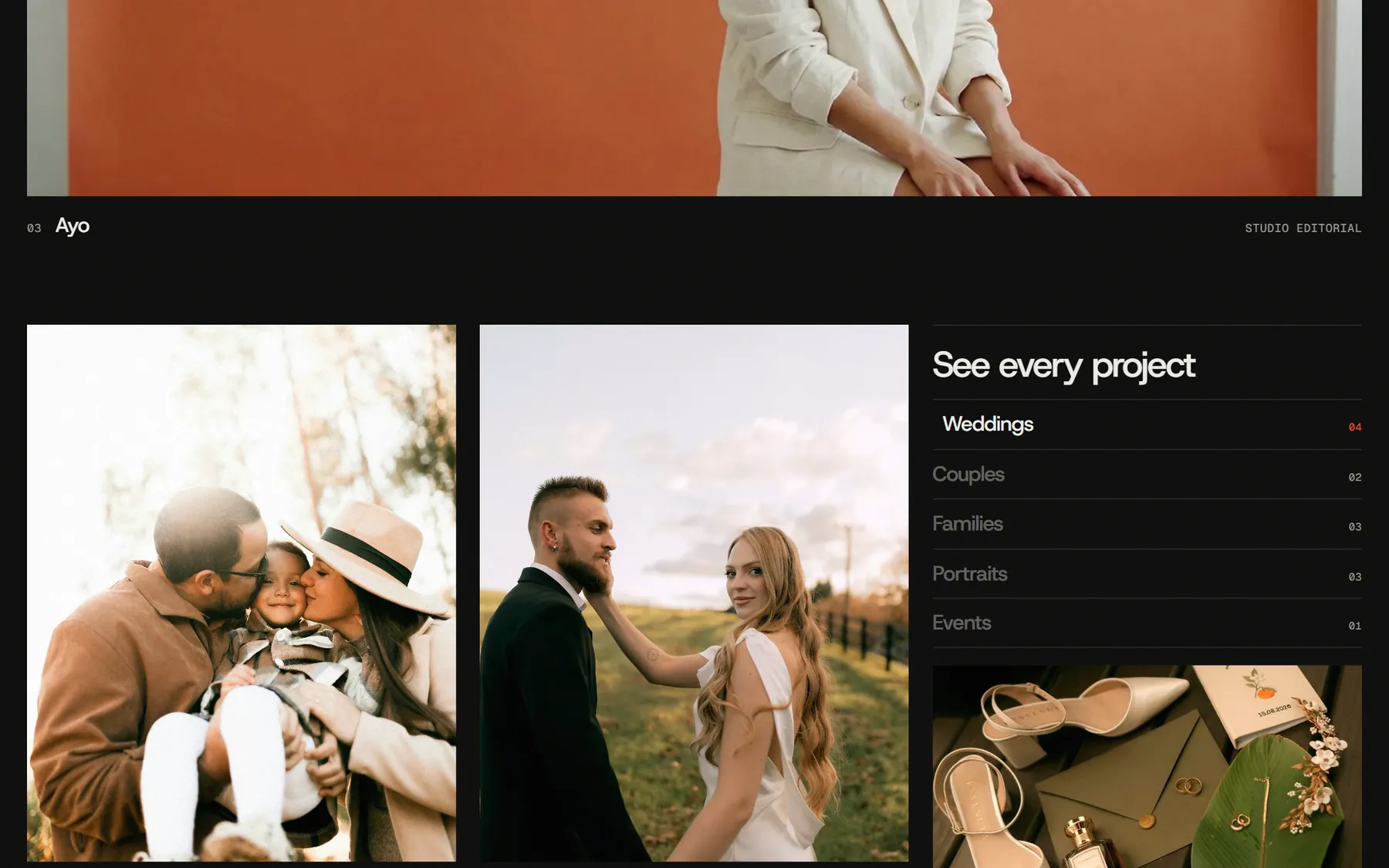 Photofolio website, screen 4