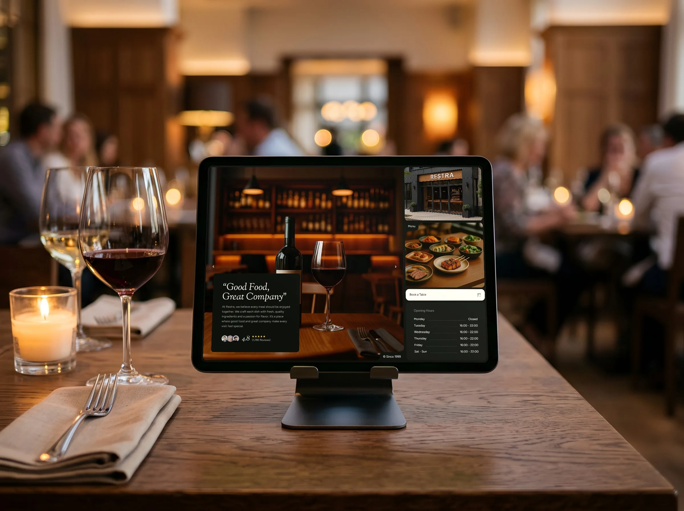 Restra website on a device