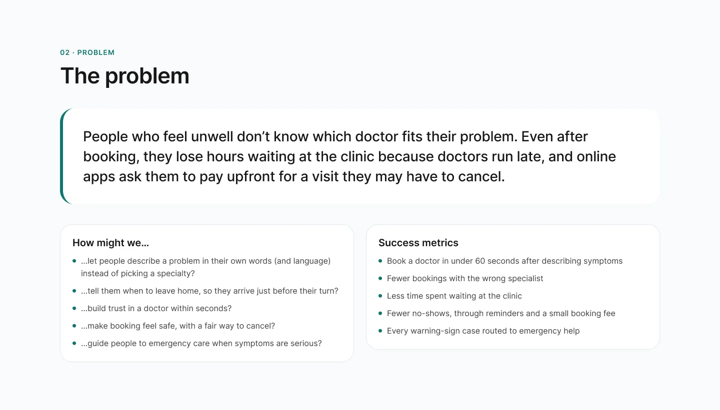 The problem and how-might-we questions