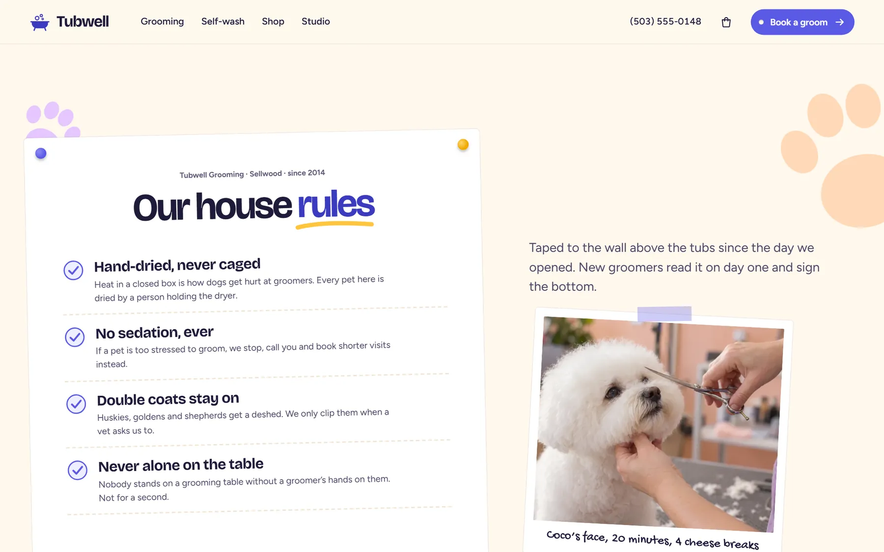 Tubwell website, screen 4