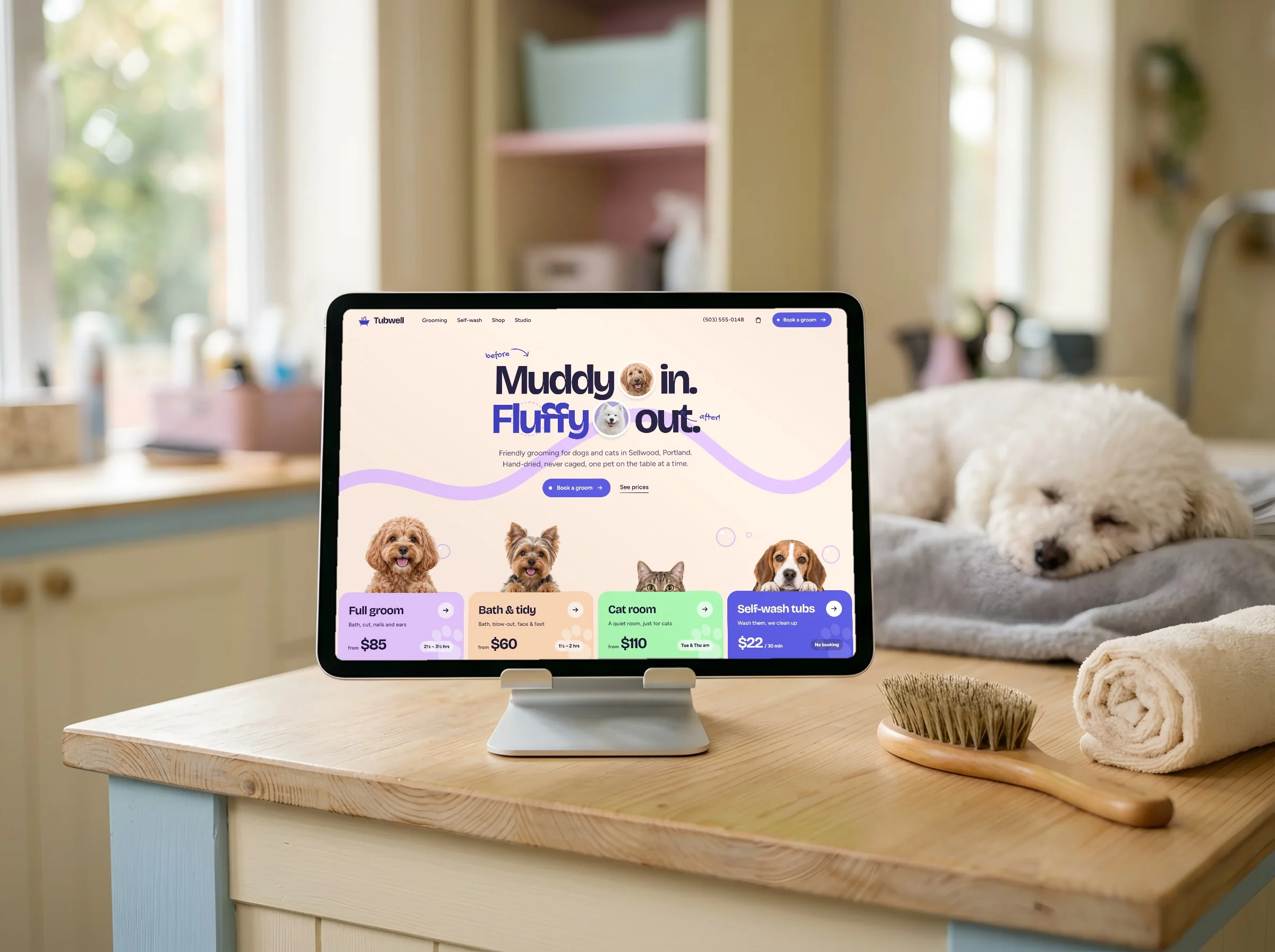 Tubwell website on a device