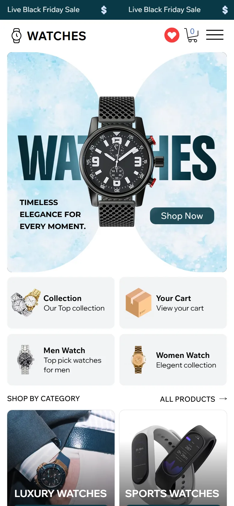 Watches homepage on a phone