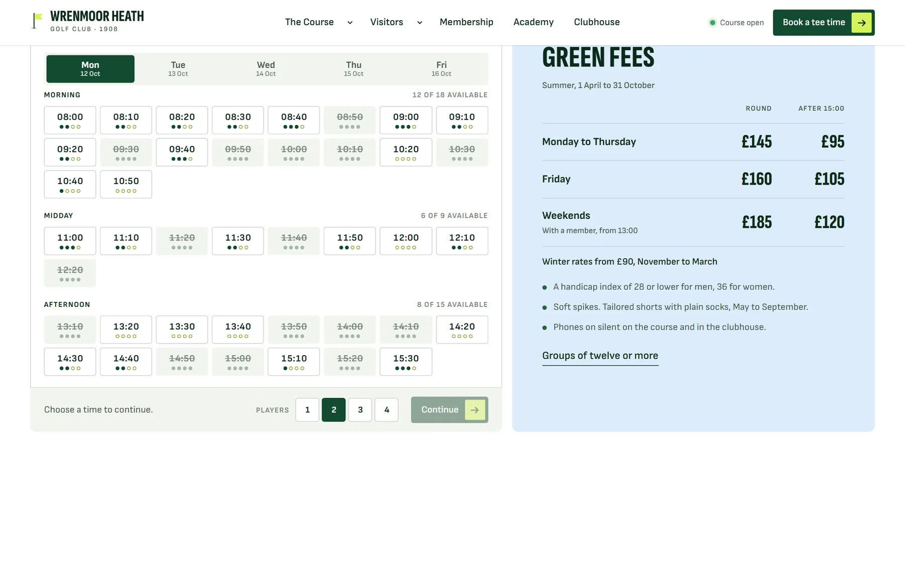 Wrenmoor Heath website, screen 4