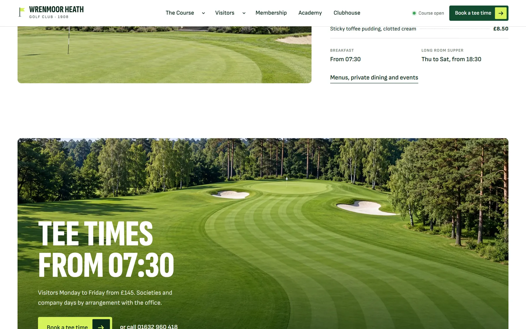 Wrenmoor Heath website, screen 7