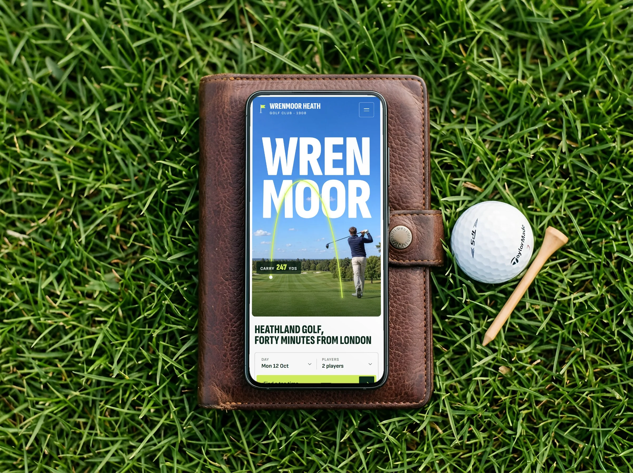 Wrenmoor Heath website on a device